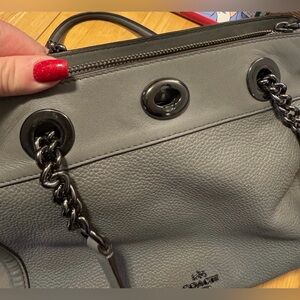 Coach Charcoal Leather Shoulder Bag